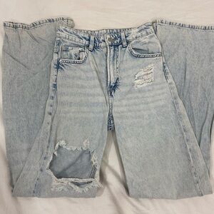 Men's Light Blue Distressed Jeans
